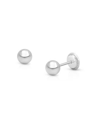  Girls' 14K Gold Classic Round Stud Earrings - Baby, Little Kid, Big Kid