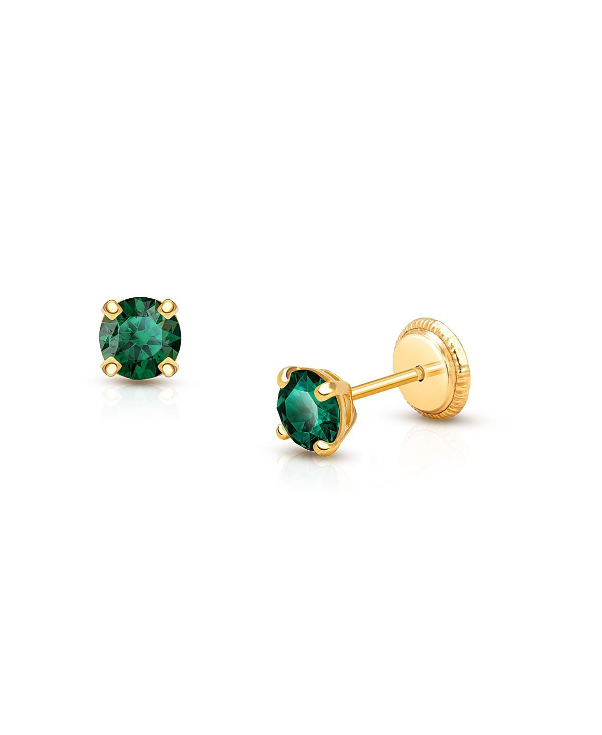 Tiny Blessings Children's 14K Gold 4mm Crystal Birthstone Studs Girls' Screw Back Earrings