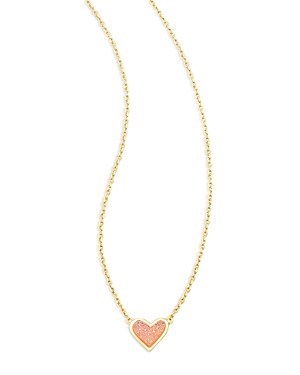 Kendra Scott Drusy Ari Heart Pendant Necklace, 19