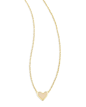 Shop Kendra Scott Drusy Ari Heart Pendant Necklace, 19 In Gold/iridescent