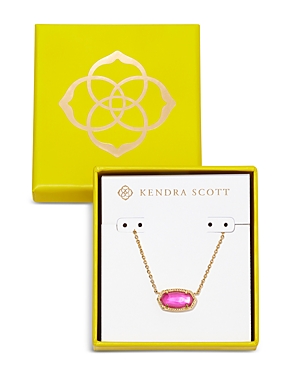 Kendra Scott Elisa Azalea Illusion Stone Pendant Necklace In 14k Gold Plated, 15-17 In Gold/azalea