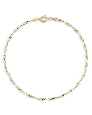 14K Yellow Gold Twist Chain Link Bracelet