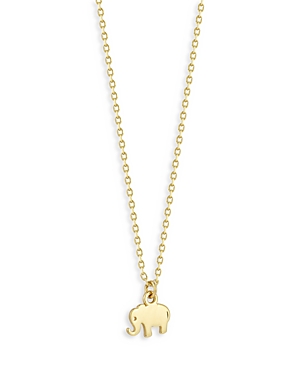 Moon & Meadow 14k Yellow Gold Tiny Elephant Pendant Necklace, 16