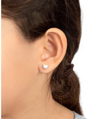 Girls' 14K Gold Modern Heart Studs Screw Back Earrings - Baby, Little Kid, Big Kid