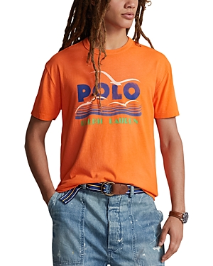 Shop Polo Ralph Lauren Classic Fit Logo Jersey Tee In Bright Signal Orange Multi