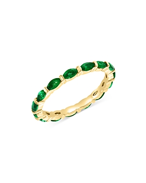 Bloomingdale's Emerald Eternity Band In 14k Yellow Gold In Green/gold