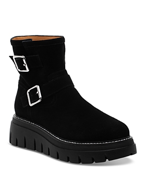 J/slides Women's Texas Buckled Platform Boots In Black