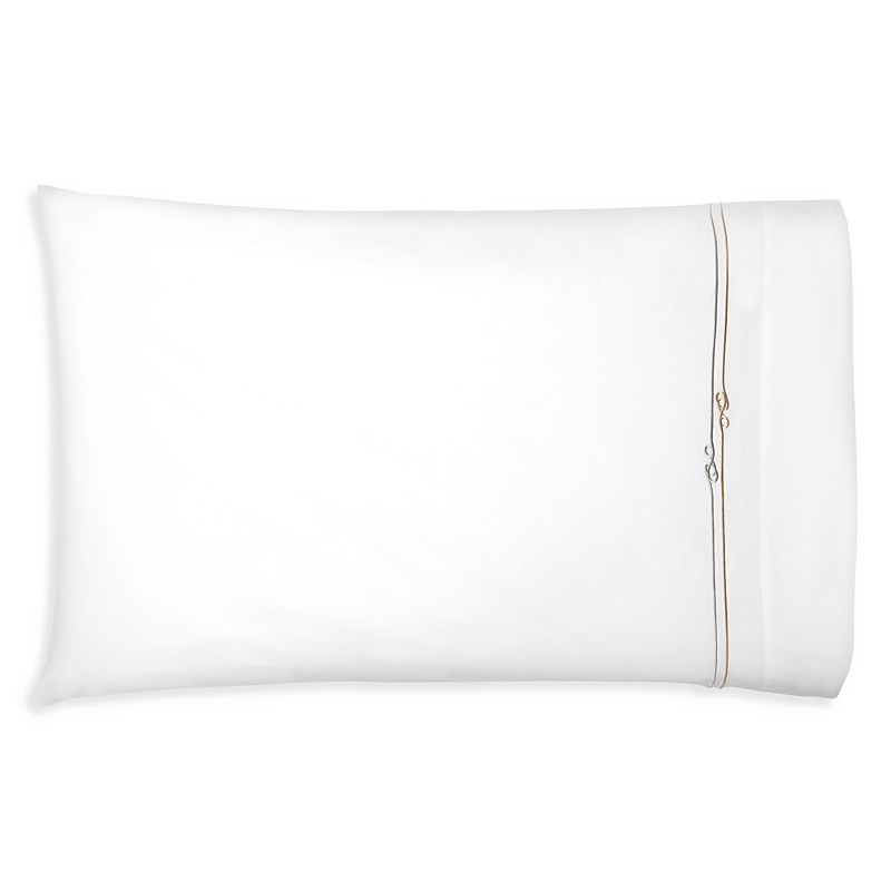 Sferra Squillo Pillowcase, Standard In White/platinum