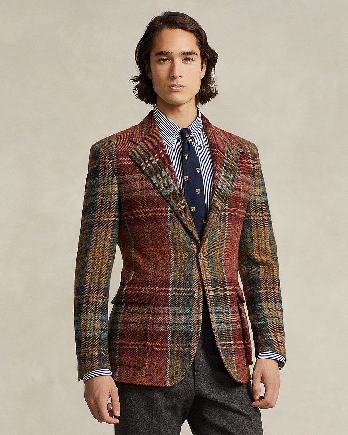 Bedford Grey Plaid Wool Blend Boucle Jacket - Custom Fit Tailored