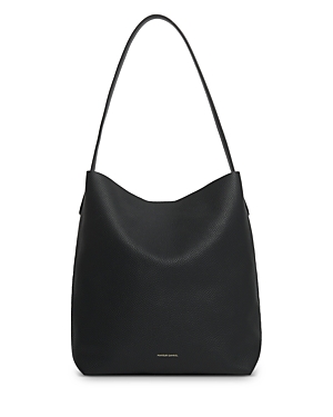 Mansur Gavriel Everyday Small Leather Cabas In Black/warm Gold