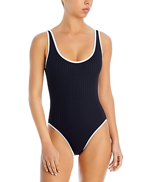 Shop Solid & Striped The Annemarie One Piece Swimsuit In Blackout
