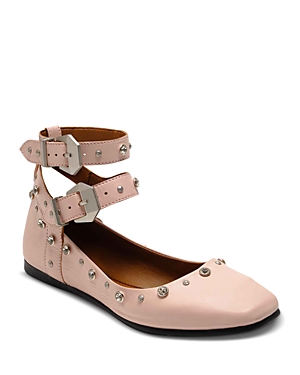 Free People Mystic Diamante Ankle Strap Flat In Frost Pink