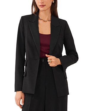 1.state Women's Straight-fit One-button Tuxedo Blazer In Rich Black