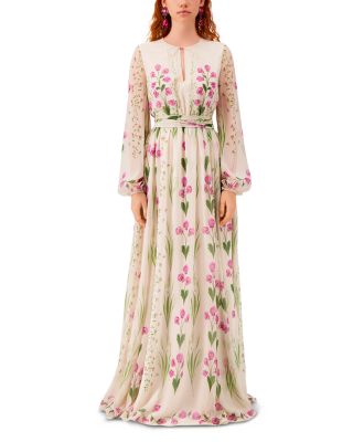 geometric long dress BCBGMAXAZRIA Geometric Lace Maxi Dress – Runway Catalog main image 0