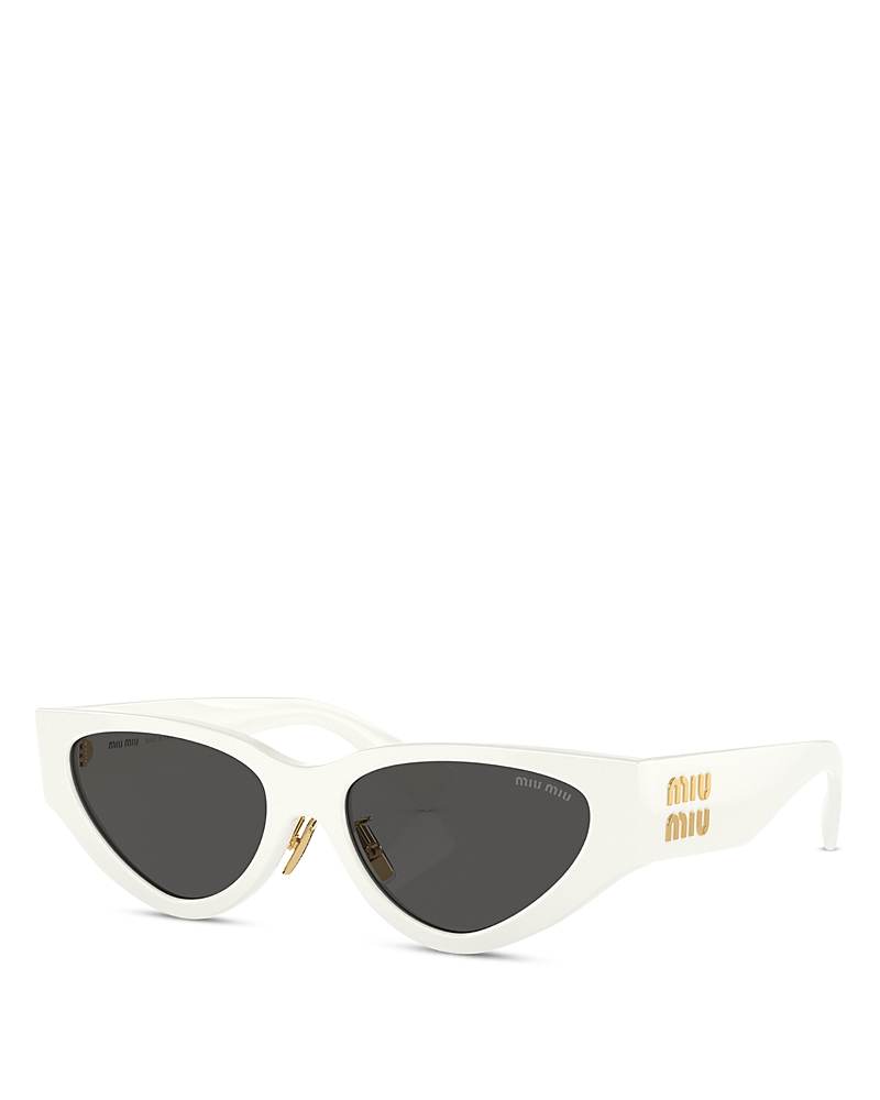 Miu Miu Cat Eye Sunglasses, 54mm In White/gray Solid