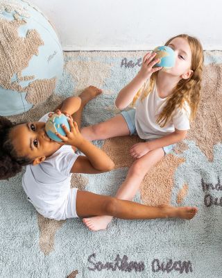 Back-to-School Vintage Map Area Rug, 4&#39;7&amp;quot; x 6&#39;7&amp;quot;