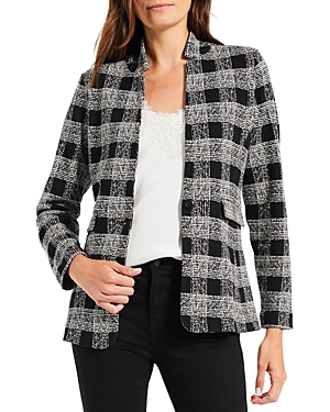 Shop Nic + Zoe Perfectly Plaid Knit Jacket In Black Multi