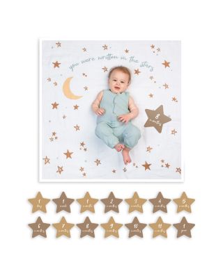 Lulujo - Written in the Stars Baby Blanket & Age Cards Set