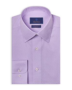 David Donahue Trim Fit Dobby Micro Check Wrinkle Resistant Shirt