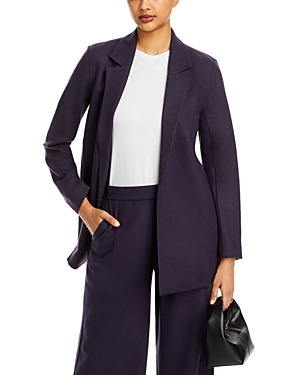 eileen fisher wool knit long blazer