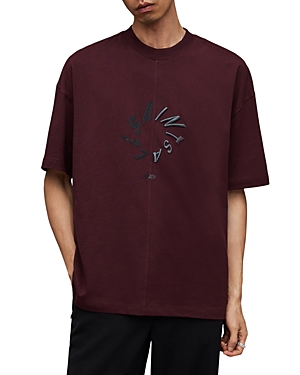 Shop Allsaints Oversized Fit Halo Logo Graphic Tee In Mars Red