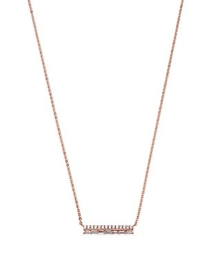 Bloomingdale's Diamond Baguette & Round Bar Necklace in 14K Rose Gold, 0.35 ct. t.w.