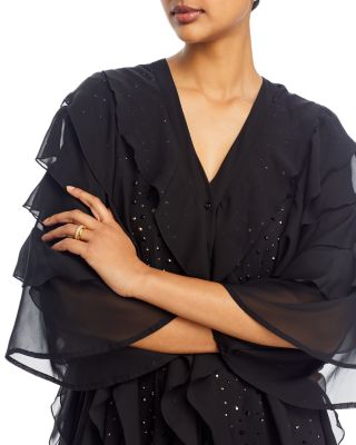 Tiered Ruffle Woven Chiffon Maxi Dress