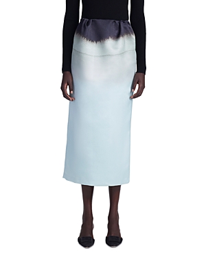 Shop Altuzarra Karina Midi Skirt In Misty Aquacolorscape