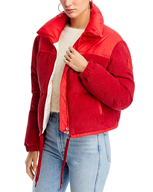 Shop Moncler Waitaki Corduroy Coat In Red