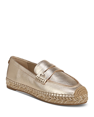 Shop Sam Edelman Women's Kai Espadrille Platform Loafers In Gold Leaf