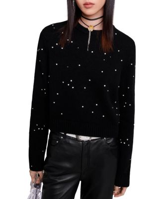 Maje Mystrassy Rhinestone Embellished Sweater Bloomingdale s