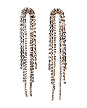 Aqua Rhinestone Fringe Statement Earrings in 18K Gold Plated - 100% Exclusive