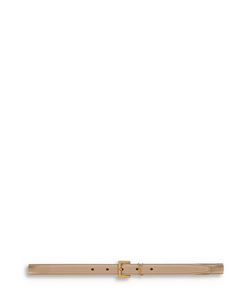 Saint Laurent Cassandre Thin Belt with Square Buckle in Box Saint Laurent Leather