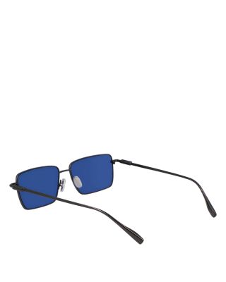 Prisma Rectangular Metal Sunglasses, 57mm