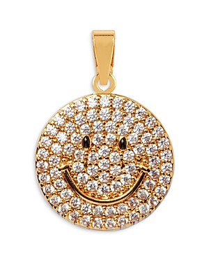Crystal Haze Jewelry Ms Vaxxine Smiley Cubic Zirconia Pendant In 18k Gold Plated