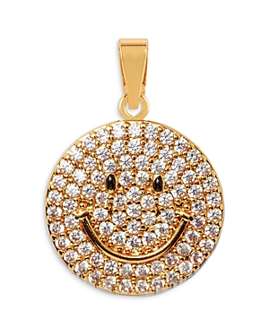 Crystal Haze Jewelry Ms Vaxxine Smiley Cubic Zirconia Pendant in 18K Gold Plated