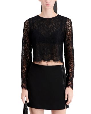 The Kooples Long Sleeve Lace Top