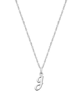  Girls' Sterling Silver Initial 13-14" Necklace - Children