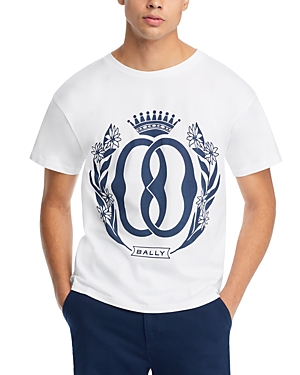 Bally Emblem Print Short Sleeve Graphic T-shirt In White