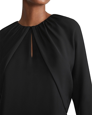 Shop Lafayette 148 Silk Bolero Sleeve Blouse In Black
