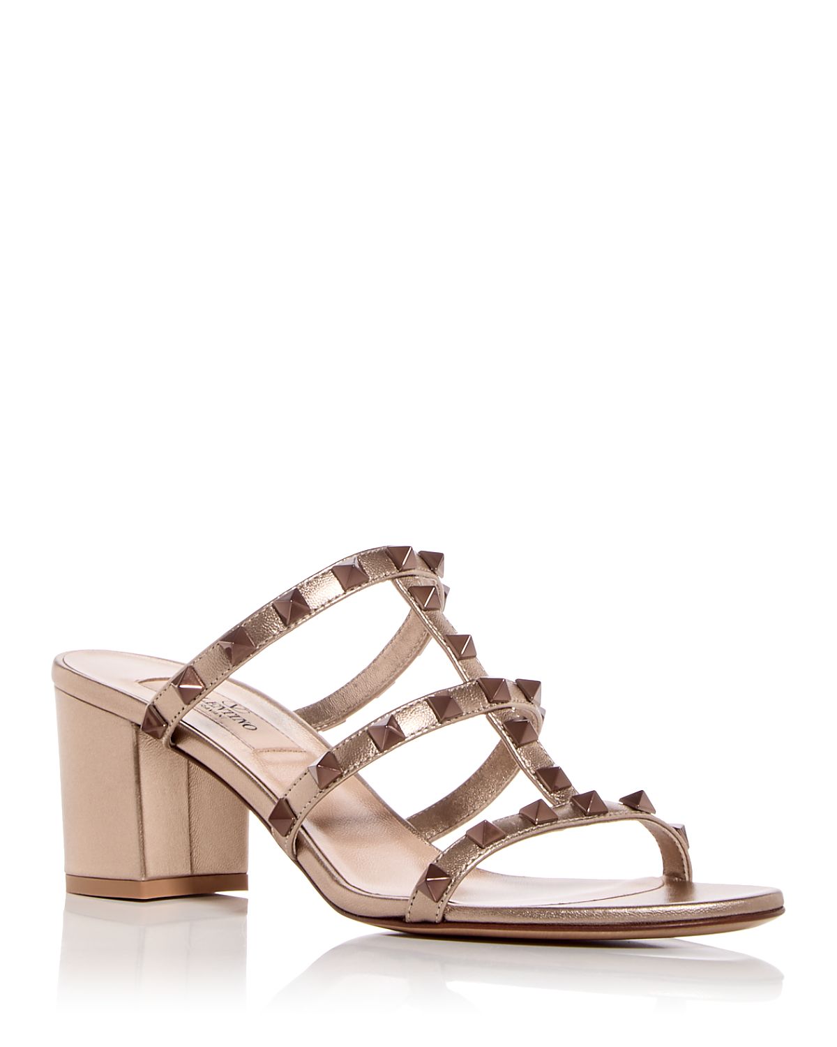Valentino Garavani Women's Rockstud Block Heel Slide Sandals