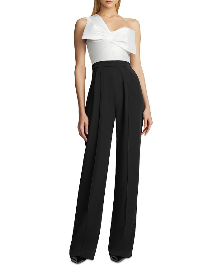 Zac Posen One Shoulder Bow Wide Leg Jumpsuit Bloomingdale s