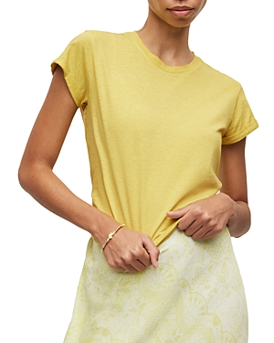 Allsaints Anna Cuffed Sleeve Tee In Zest Yellow