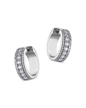 Bloomingdale's Diamond Triple Row Hoop Earrings in 14K White Gold, 0.85 ct. t.w.