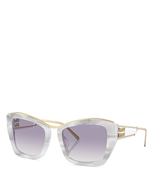 Miu Miu Cat Eye Sunglasses, 55mm In Gray/purple Gradient
