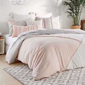 PERI HOME COLOR BLOCK FRINGE COMFORTER SET, FULL/QUEEN