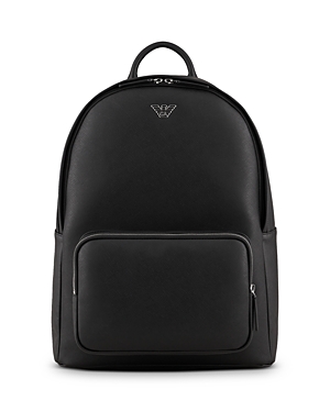 Shop Emporio Armani Eagle Plated Backpack In Black