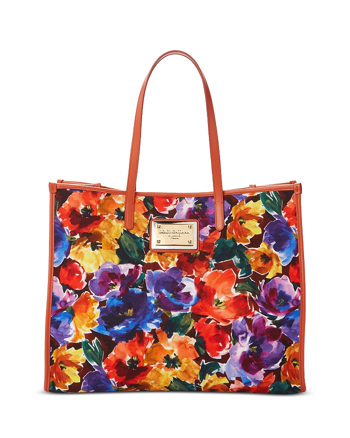 Dolce & Gabbana Floral-print Cotton-blend Shoulder Bag In Floral Multi