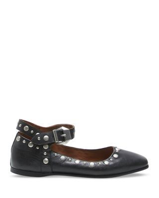 Women&#39;s Mystic Ankle Strap Mary Jane Studded Flats