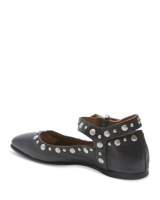 Women&#39;s Mystic Ankle Strap Mary Jane Studded Flats